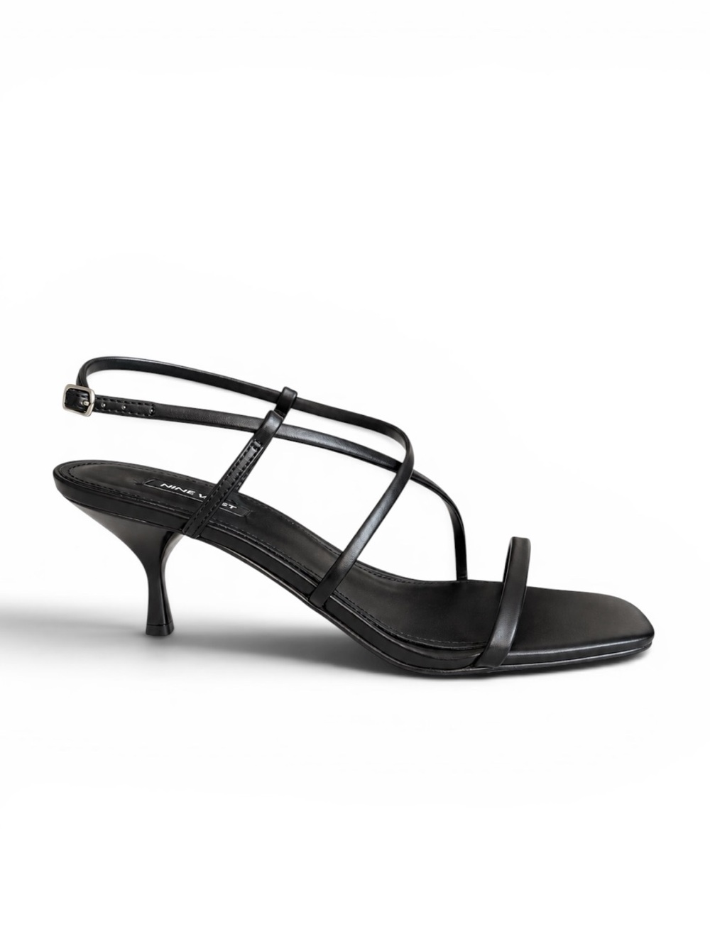 Nine West Haya3 Strappy Kitten Heel Sandals Black Size 10